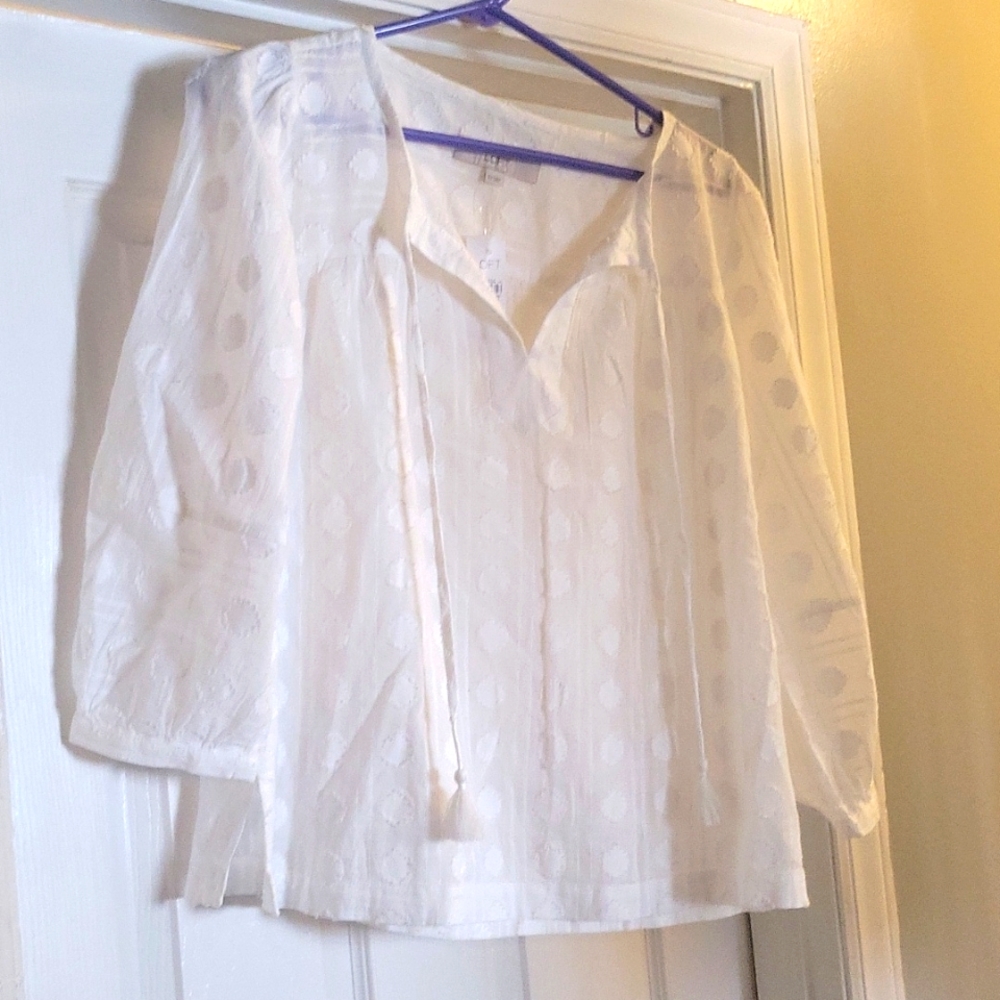 Loft x/s white cotton top